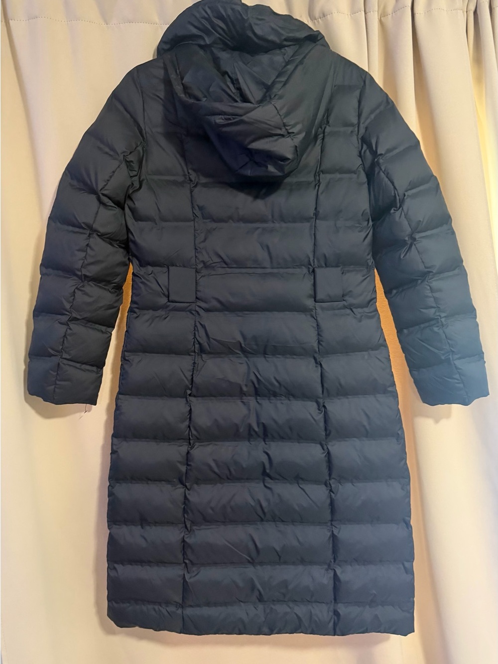Kenneth Cole Black Long Quilted Puffer Coat with Hood - Picture 7 of 7